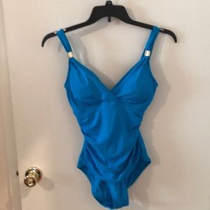 Ralph Lauren underwire teal tank suit